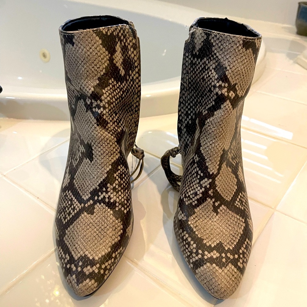 Animal print booties